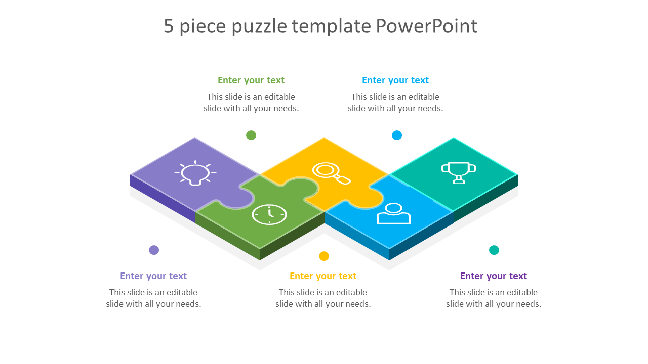 5 piece puzzle template powerpoint